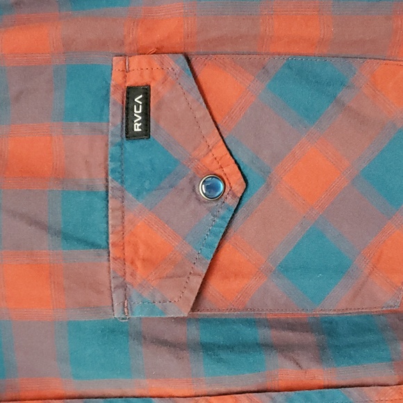 RCVA snap button vintage plaid shirt button down casual XL - Picture 16 of 17